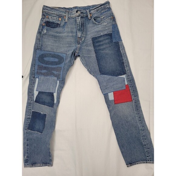 LEVIS 512 SLIM TAPER FIT Patches 5- Pocket Zip Fly  Men's JEANS Size W 33   L30 - Picture 3 of 16